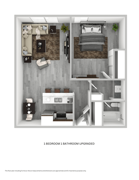 Tierra Del Sol 1 Bedroom 1 Bathroom Upgraded Floorplan
